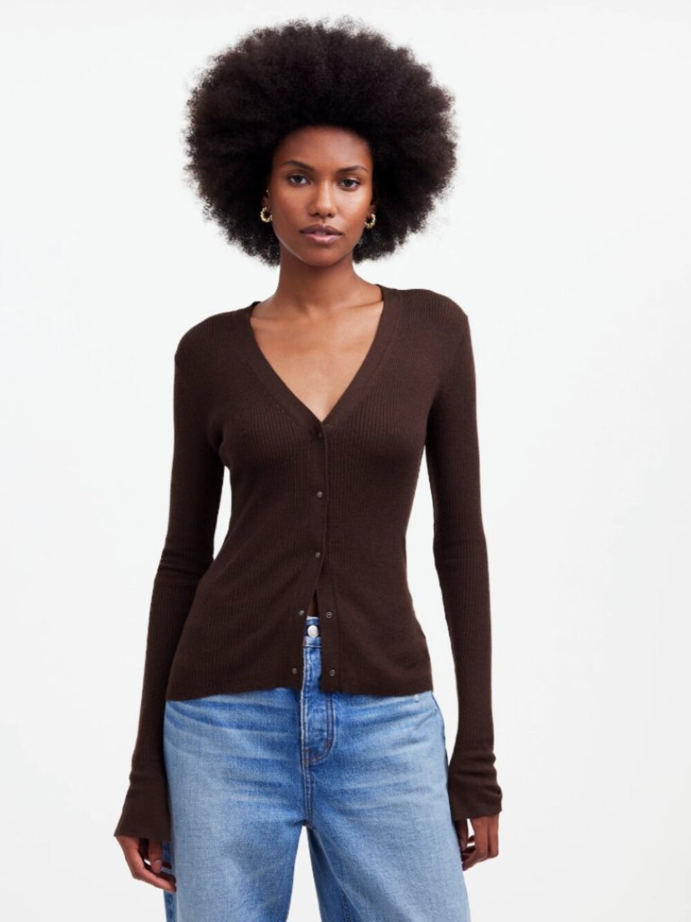 Madewell Merino Wool-Silk Blend Cardigan Sweater • size medium • NS652